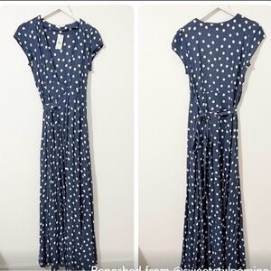 Tularosa Blue Polka Dot Maxi Dress